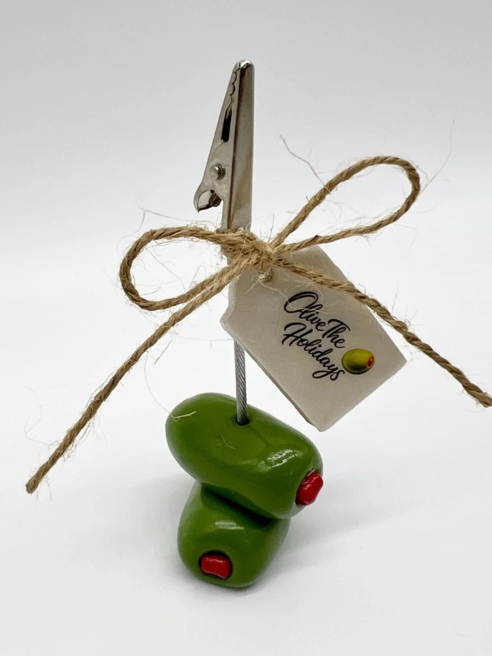 Olive The Holidays Photo Holder, Ornament & Gift Jar | Handmade Green Olive
